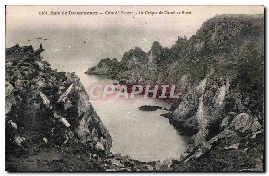 CPA Baie de Douarnenez Cote de Beuzee La Crique de Cartel ar Roch