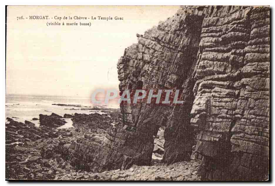 CPA Morgat cap de la chevre le temple Grec (Visible a maree basse)
