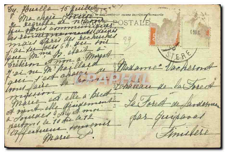 Morgat - La Grande Porte d'entrée aux Grottes des Korrigans — Château de Dinant — n°723 — Verso
