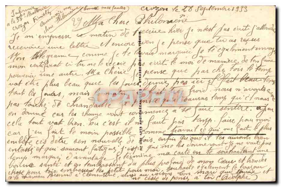 La Crevasse à la Pointe des Pois — Morgat — éditeur A. Morgat, n°47 — Reverso