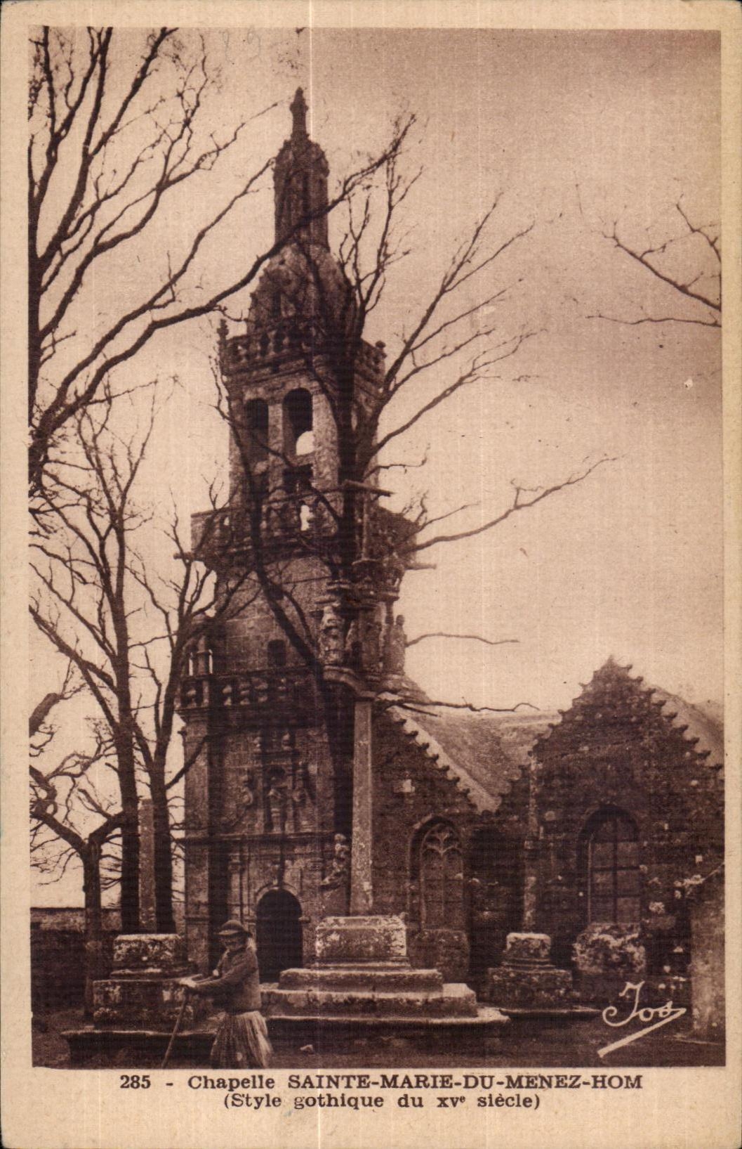 CPA Chapelle Sainte Marie Du Menez Hom (Style gothique du XV siecle)