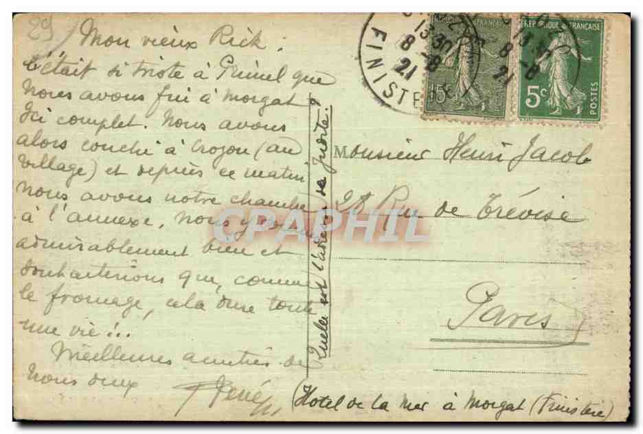 Grotte de l'Autel à Morgat — Intérieur — Éditeur Le Douze, n°384 — Verso