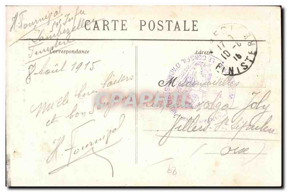 Le Cap de la Chèvre — Le Temple Grec, Les Grottes du Kaolin — Collection Villard, Quimper — Reverso