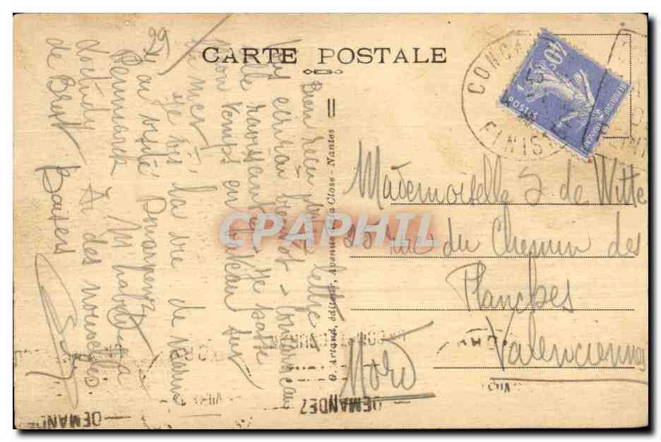 CPA Concarneau Le Beffrot et entree de la Ville Close — Rückseite