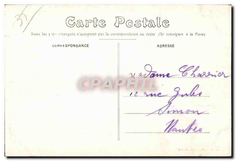 CPA Rennes Au Thabor Le Repos de Diane et la Voliere — Rückseite