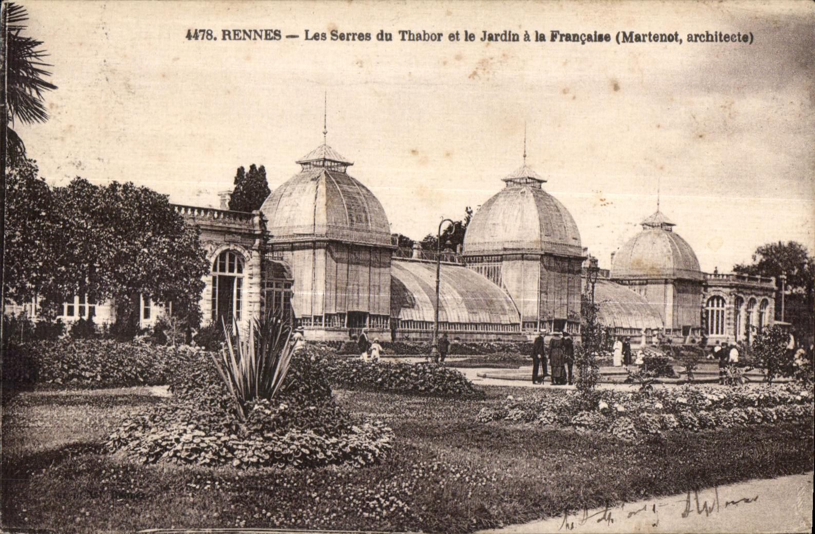 Rennes — Les Serres du Thabor et le Jardin à la Française (Martenot, architecte)