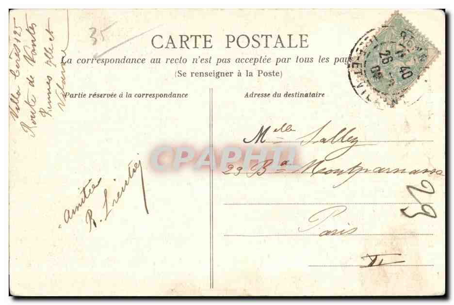 Rennes - Passerelle de la Grande Cascade (Jardin public) — A.G. 73 — Back