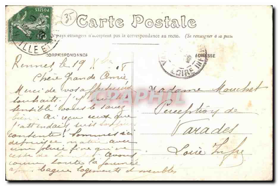 Rennes — Le Nouveau Jardin du Thabor — Petit Pont et Escalier Rustiques — éd. Mary-Bousselier — Reverso
