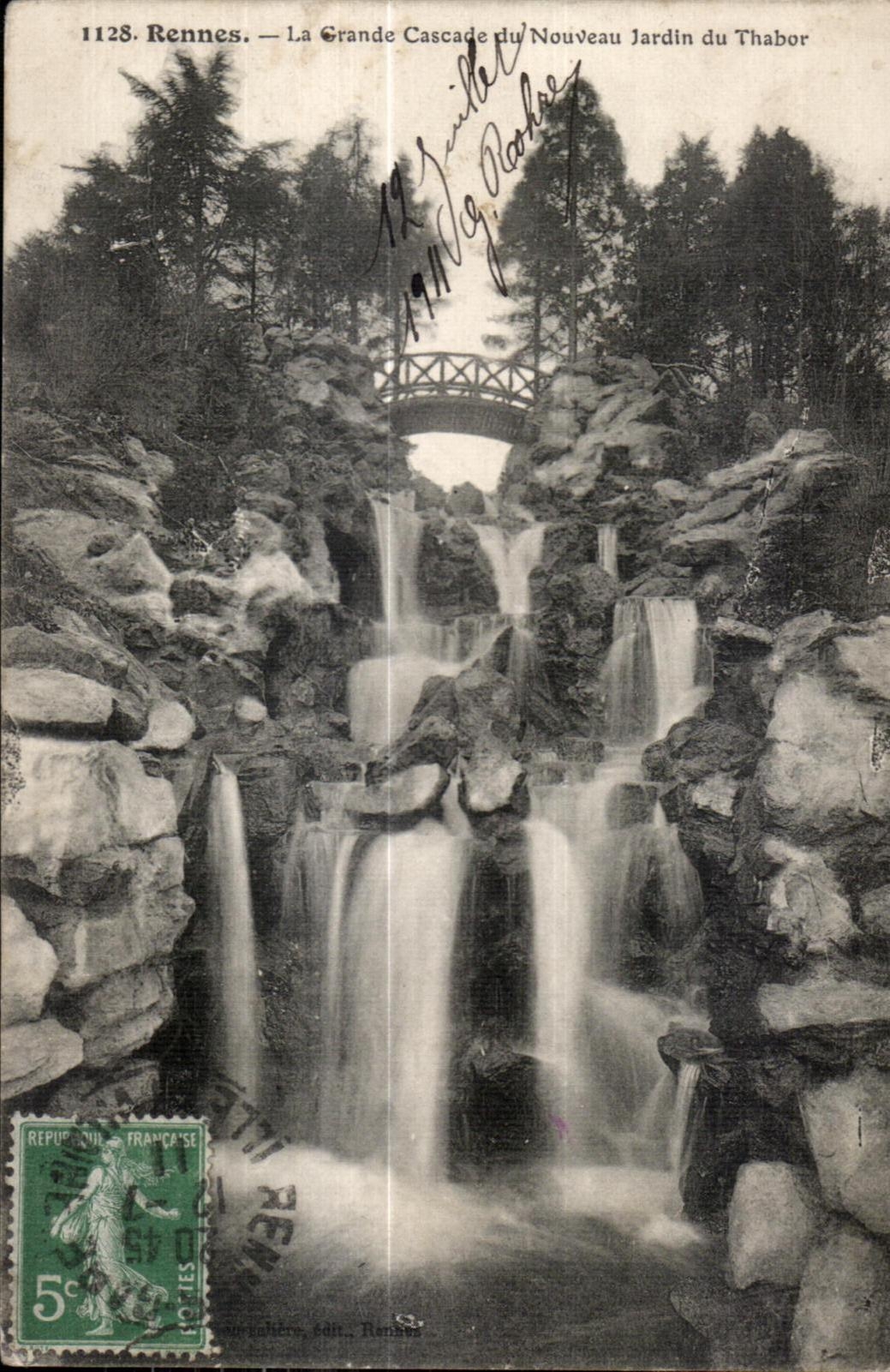 Rennes — La Grande Cascade du Nouveau Jardin du Thabor — édit. Rennes