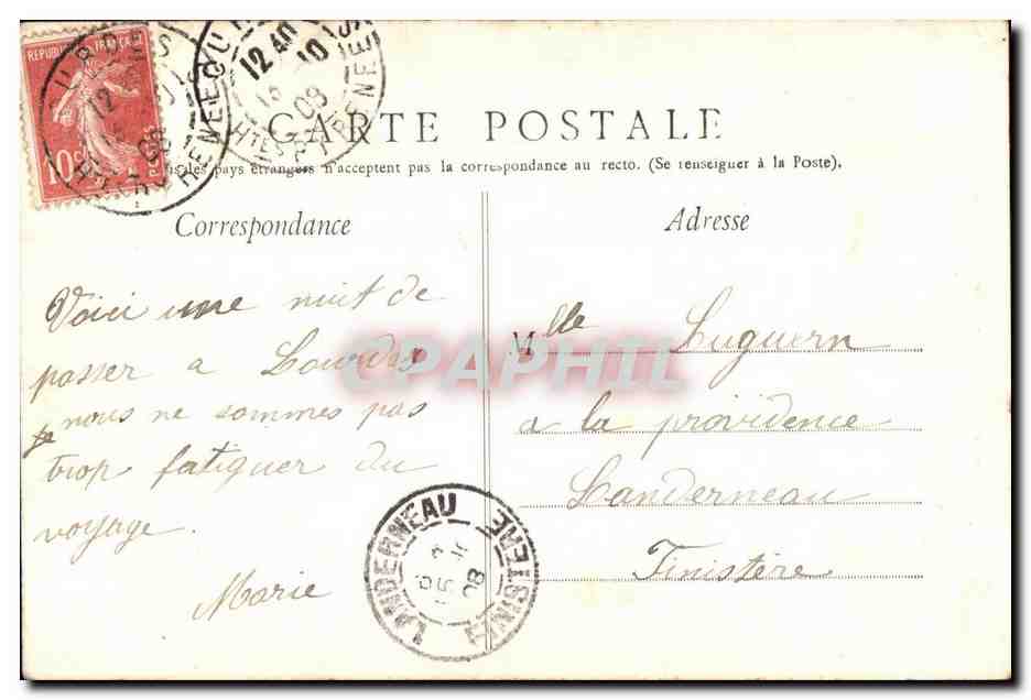 CPA Lourdes Maison Paternelle de Brnadett Soubirous Edition — Verso
