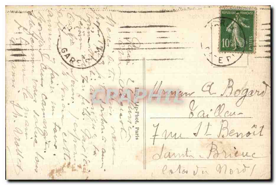 CPA Paris Le Palais et le Jardin du Luxembourg Lip Lukembourg Palace and Garden — Verso