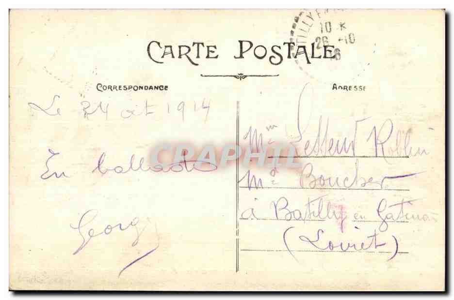 CPA Lyon Place Carnot Gare de Perracbe et Hotel Terminus — Verso