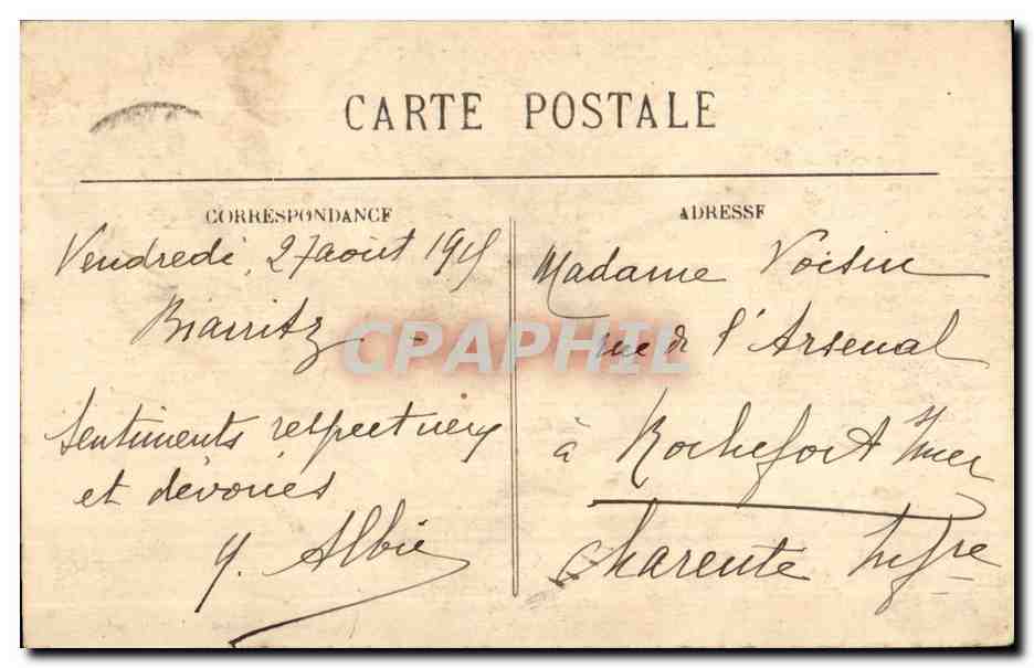 CPA Biarritz Pittoresque Phare  — Verso