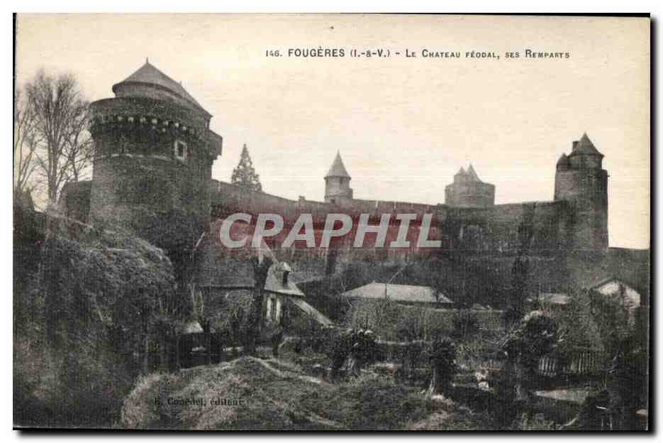 Fougères (I.-8-V.) — Das feudale Schloss, seine Mauern — B. Concael, Verlag, Nr. 146