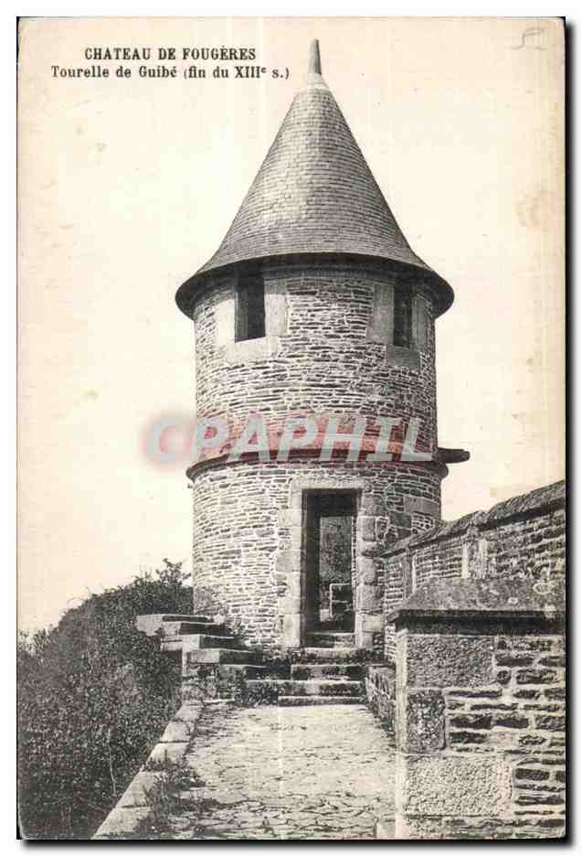 Château de Fougères — Tourelle de Guibé (fin du XIIIe s.) — Cliché A. D. — N° 114