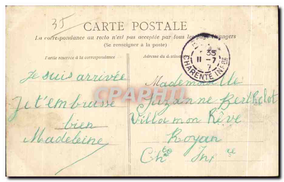 Tougères - Le Château. Les deux Tours demi-rondes — Collection G.B. — Rückseite