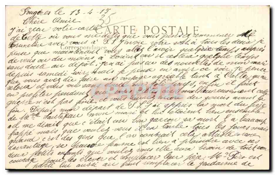 Fougères (Ille-et-Vilaine) — Das Schloss — Spaziergang auf den Mauern — J. Sorel, Verlag, Rennes — Rückseite