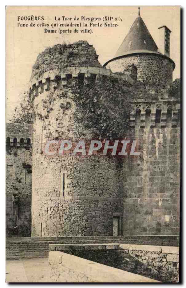 Fougères — La Torre di Plesguen (XII secolo), una di quelle che circondano la Porta Notre-Dame (porta della città)