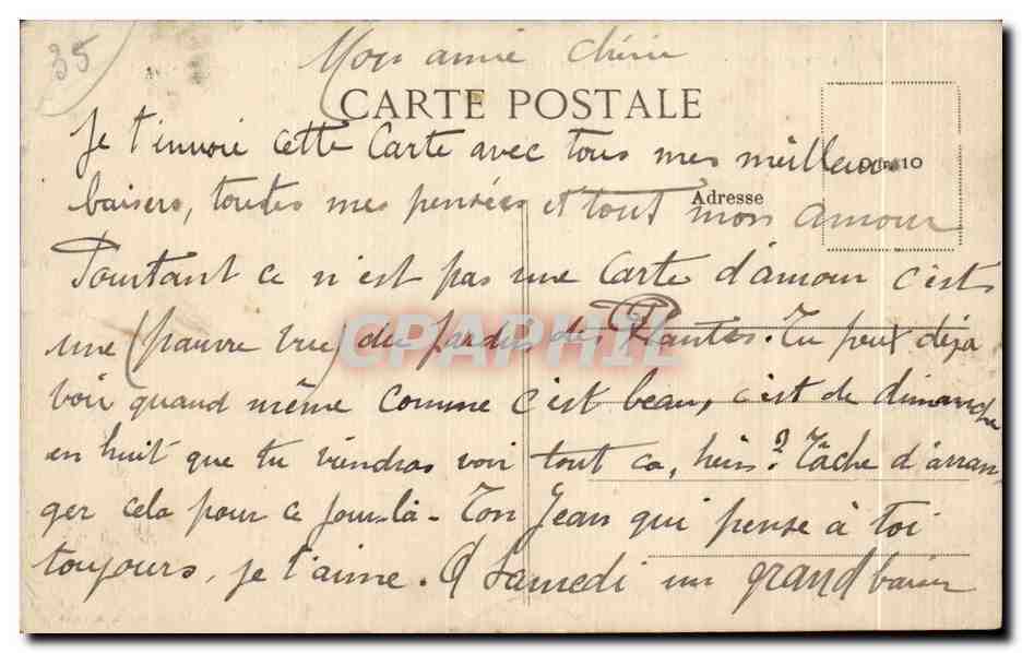 CPA Rennes Les Serres du Thabor et la Jardin a la Francaise — Rückseite