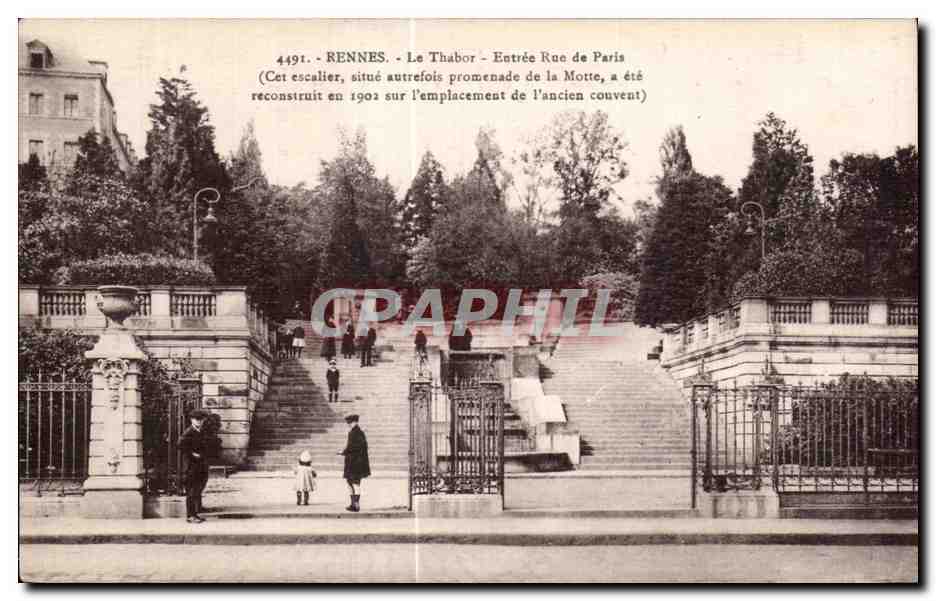 CPA Rennes Le Thabor Entree Rue de Paris