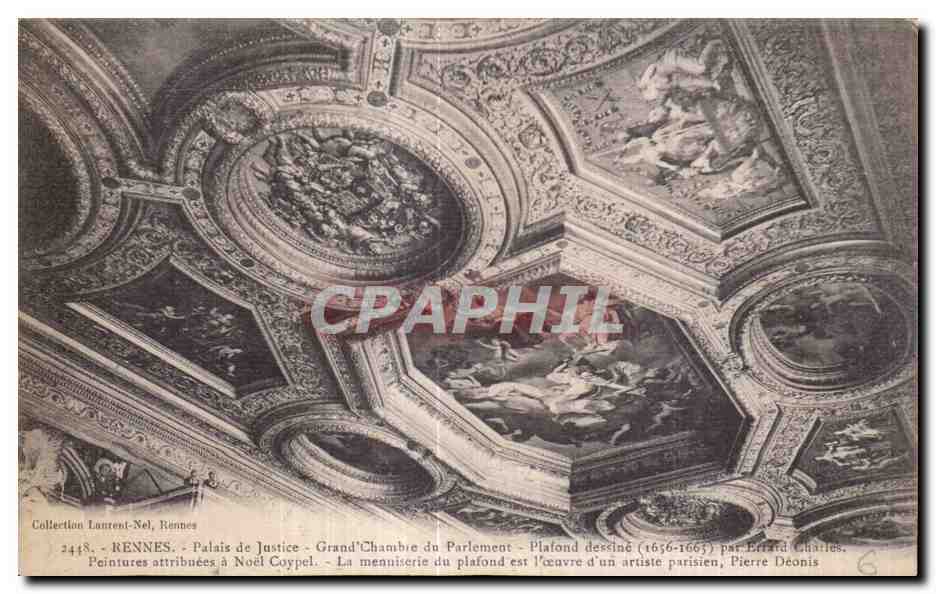 Rennes - Palais de Justice - Grand Chambre du Parlement - Plafond dessiné (1656-1665) par Edouard Charles