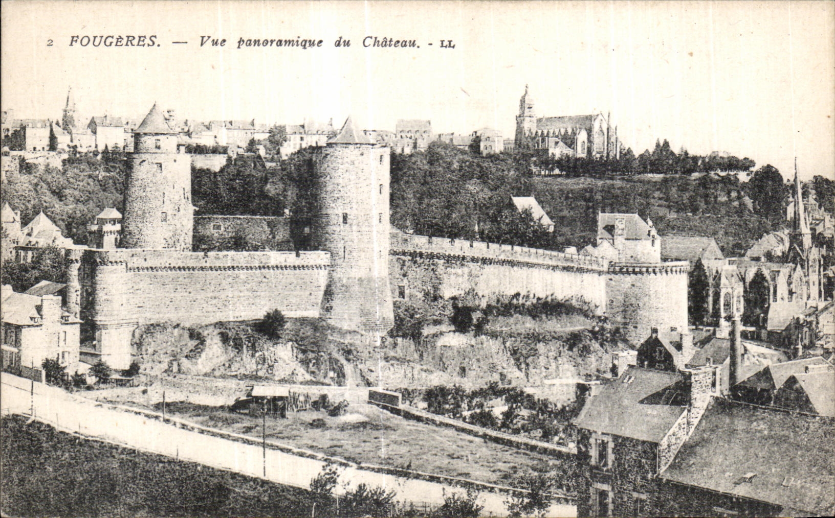 Fougères — Panoramablick Auf Den Schloss — LL.