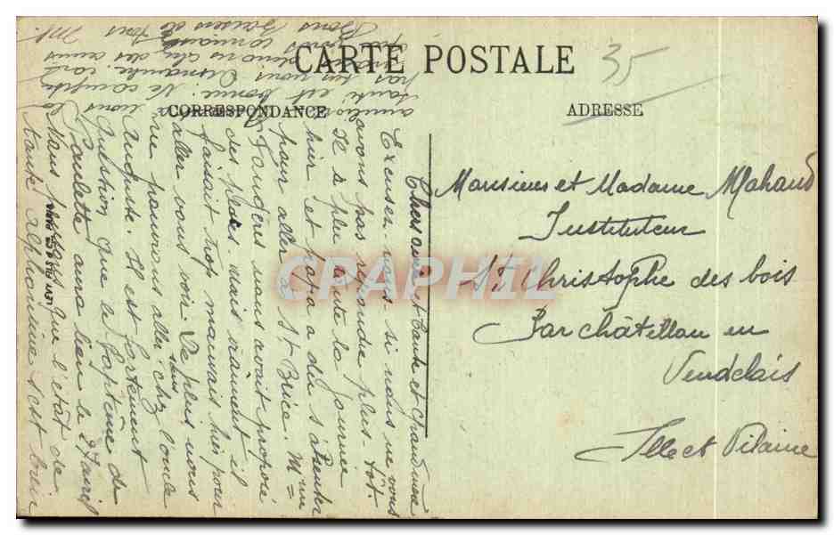 Fougères — Le Château — Les Tours Surienne, Mélusine et du Gobelin — LL — Rückseite