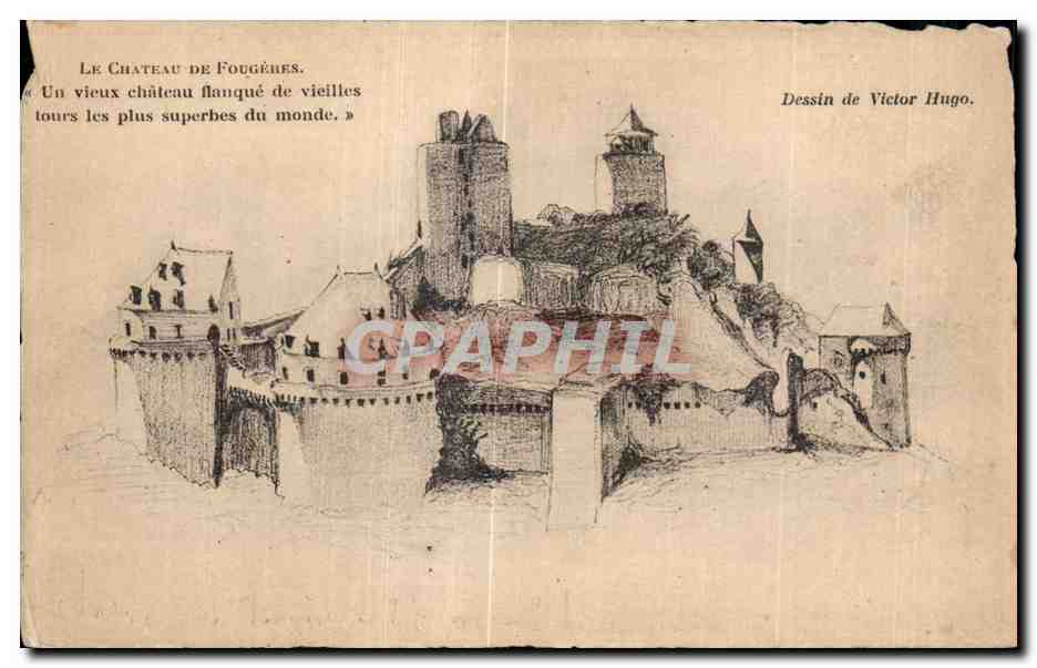 Il Castello di Fougères — Disegno di Victor Hugo