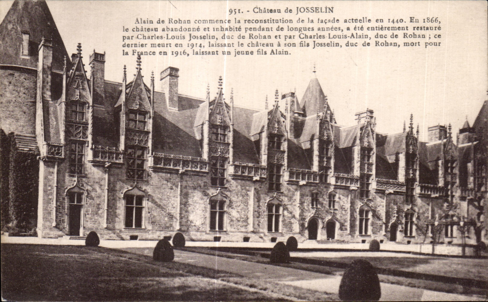Château de Josselin — histoire des ducs de Rohan — éditeur Laurent-Nel, Rennes, n° 951