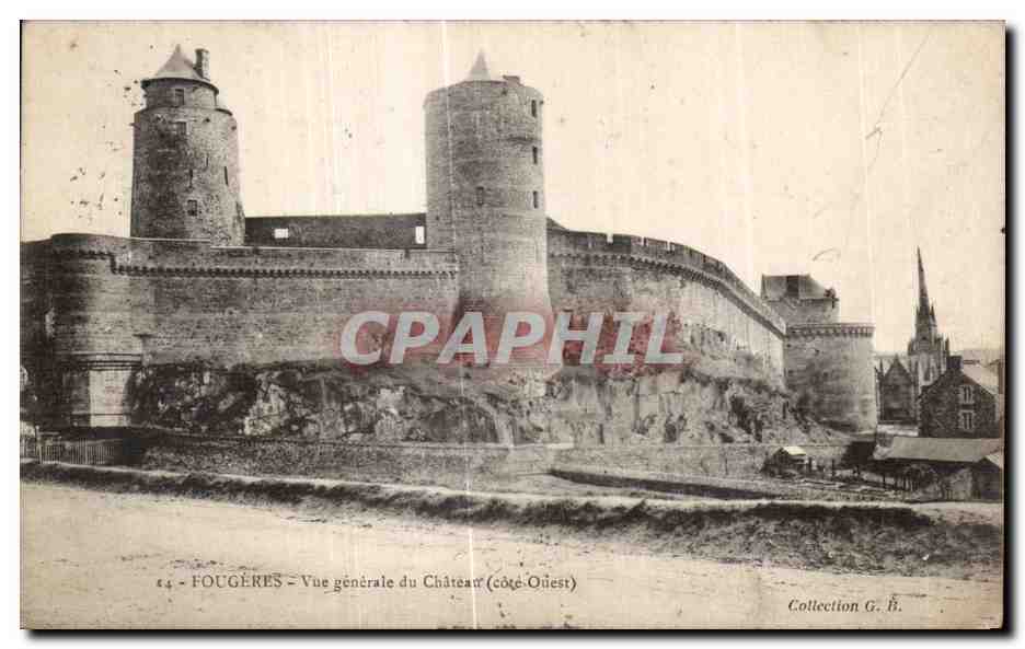 Fougeres - Vue générale du Château (côté-Ouest) — Collection G. B.