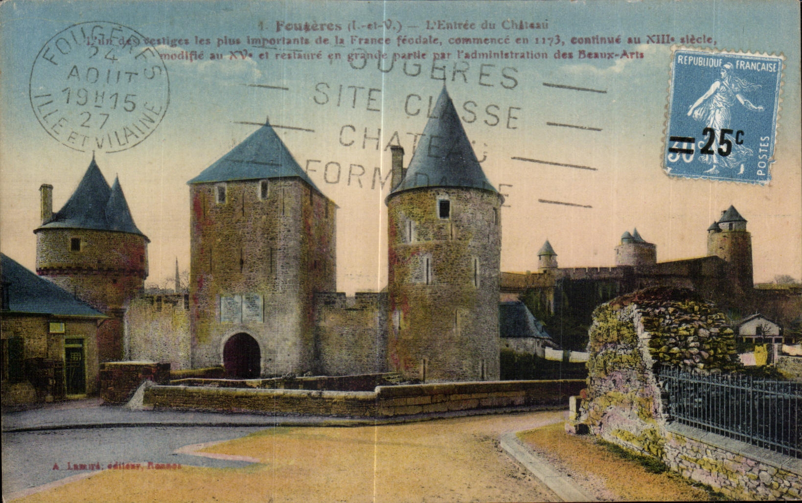 Fougères (Ille-et-Vilaine) — Eingang zum Schloss — A. Lamiré, Verleger, Rennes