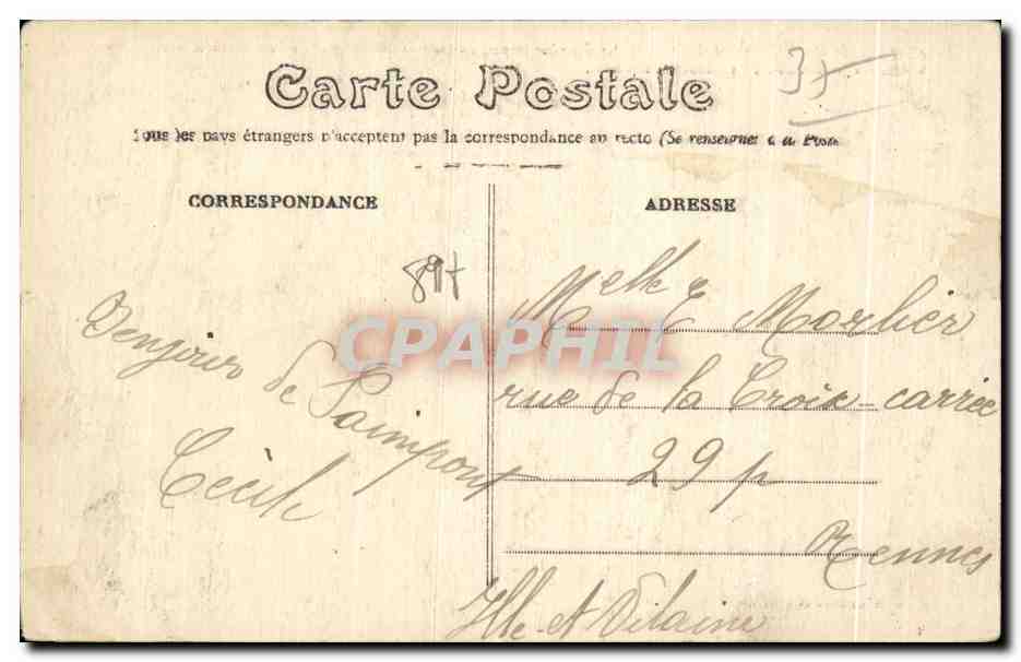 Forêt de Paimpont (Ille-et-Vilaine) — Le Val sans retour — Immense Vallée boisée et très accidentée où la Fée Viviane enfermait les amoureux infidèles. — Verso