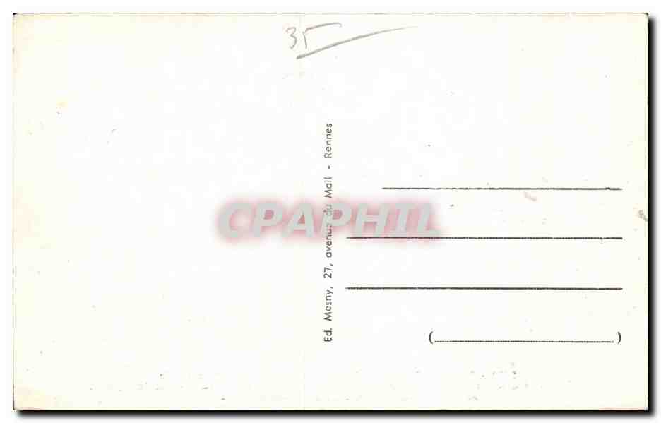 Paimpont — Le Val sans retour et l'Étang de la Vallée — Éd. Mestny, 27, avenue du Mail, Rennes — Verso