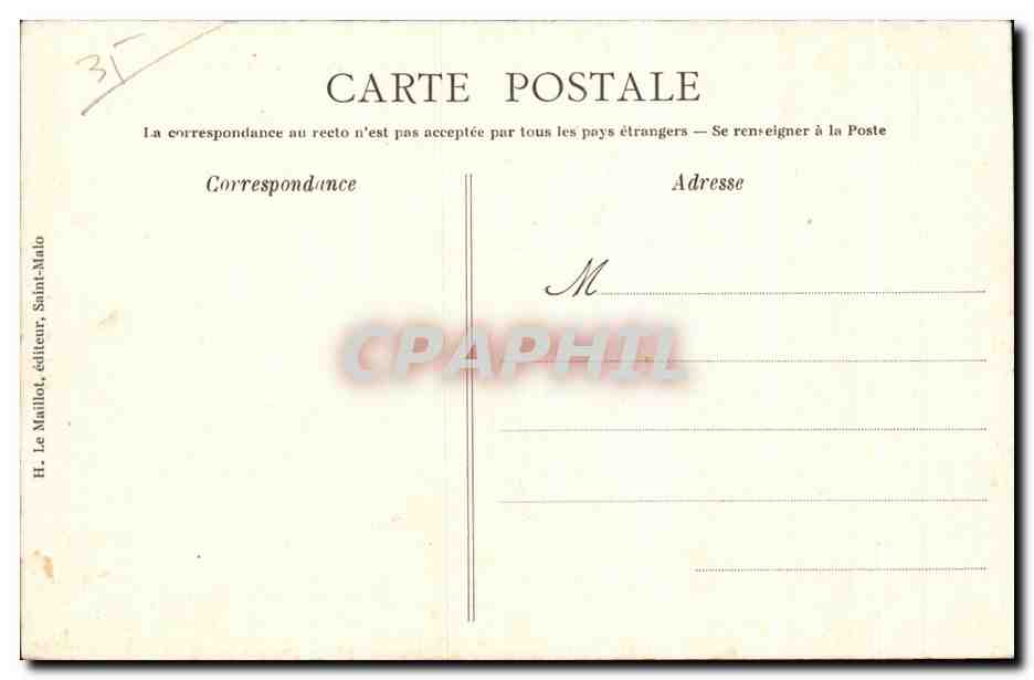 Côte d'Émeraude — Vague près de la digue — Cliché Roupied, n° 255 — Rückseite