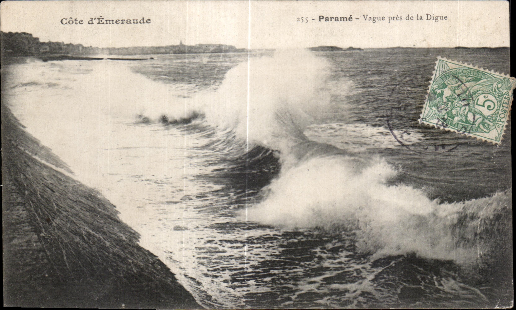Côte d'Émeraude — Vague près de la Digue — Paramé, n°255