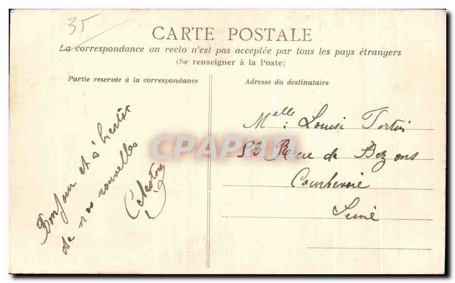 Côte d'Émeraude — Vague près de la Digue — Paramé, n°255 — Verso