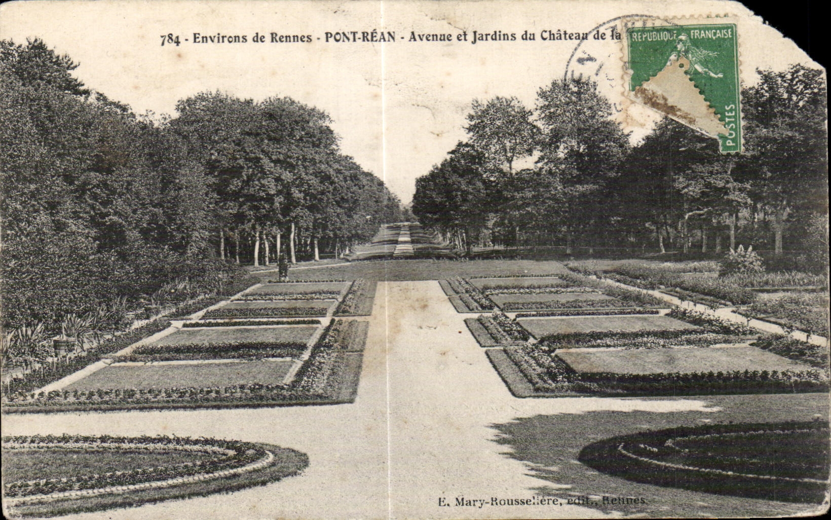 CPA Environs de Rennes Pont Rean Avenue et Jardins du Chasteau de la 