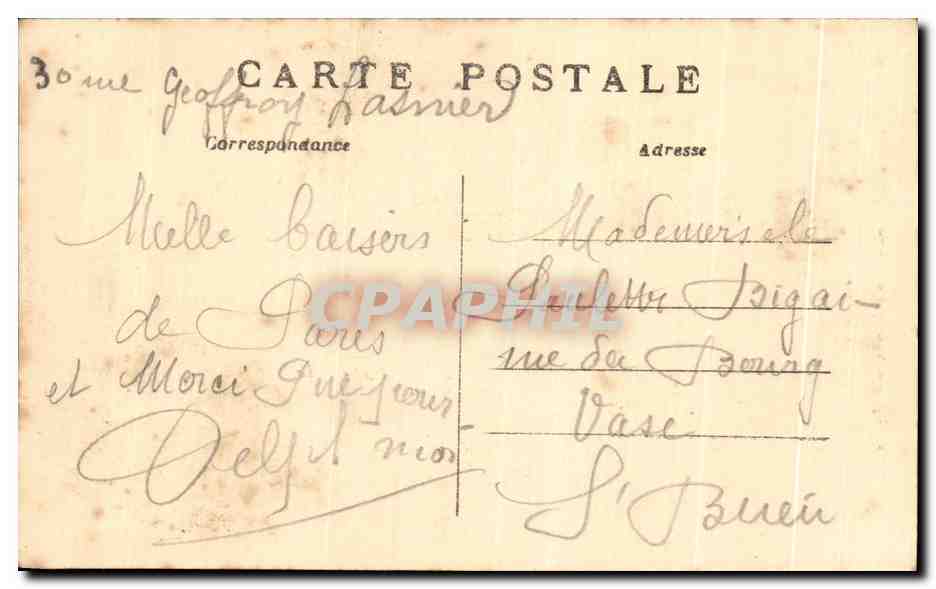 CPA Monument de Gambetta Paris  — Verso