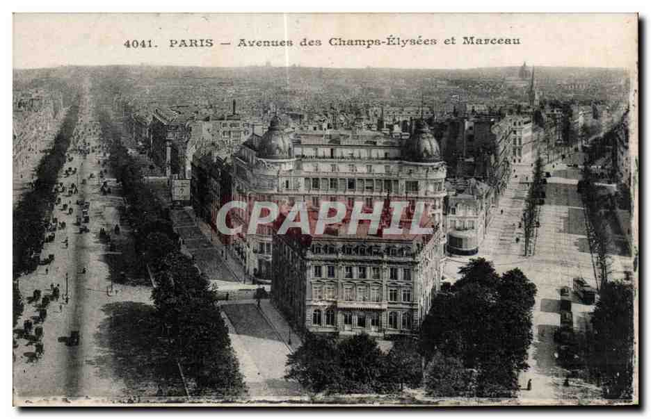 CPA Paris Avenues des Champs Elysees et Mavceau