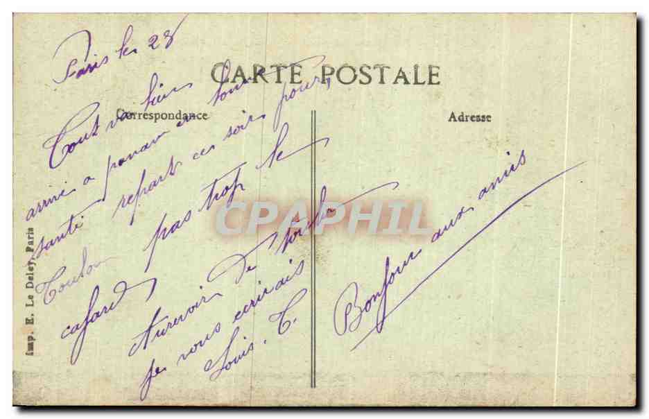 CPA Paris Avenues des Champs Elysees et Mavceau — Rückseite