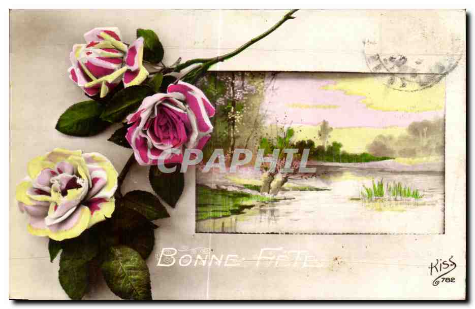 CPA Fantaisie Bonne Fete Rose
