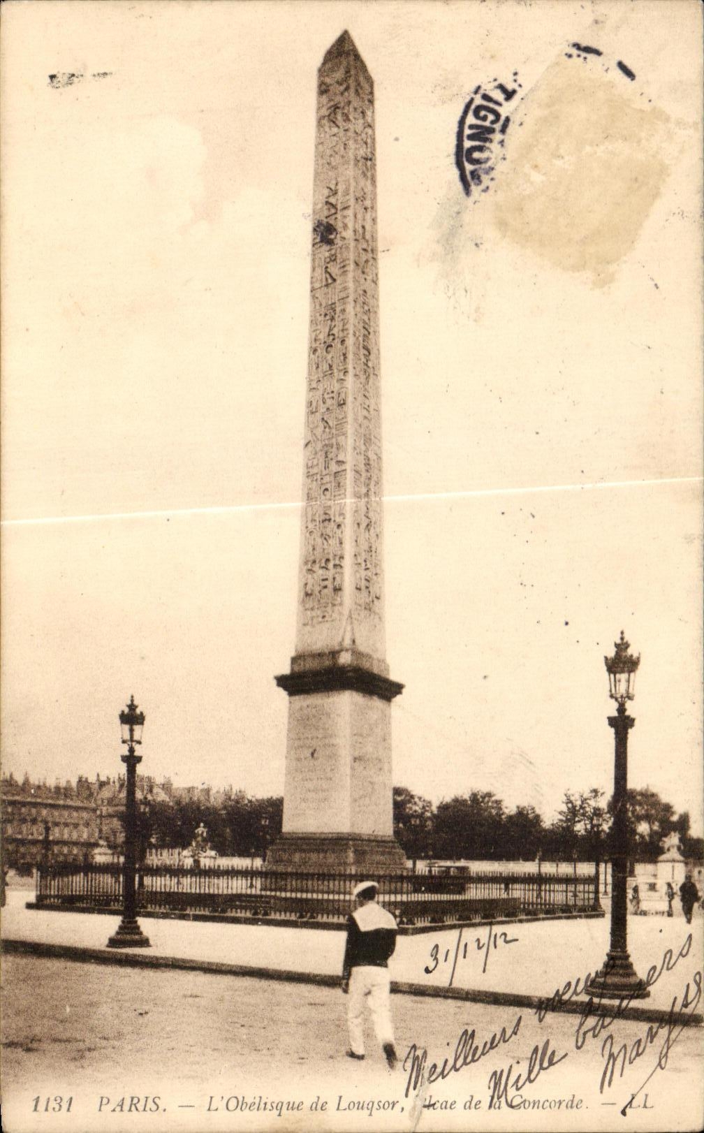 CPA Paris L Obelisque de Louqsor de la Concorde