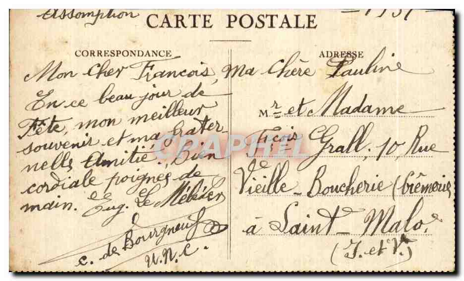 CPA Alpes Maritimes Menton L Annonciata — Rückseite