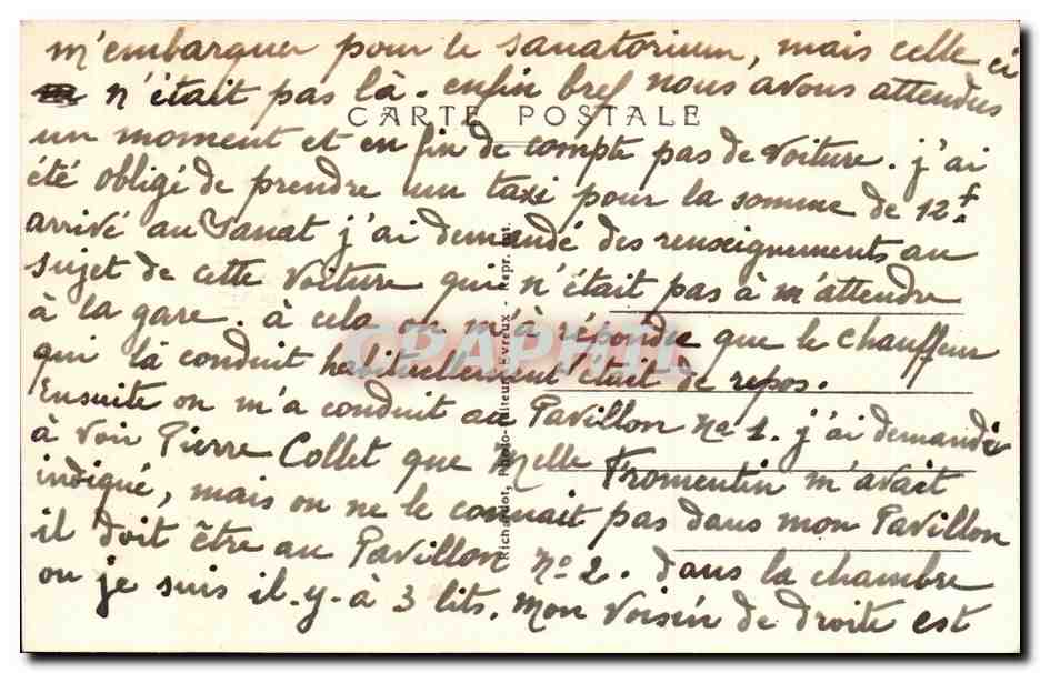 CPA Sanatoriums Emile Roux Domaine de la Musse Une allee en sous bois — Rückseite