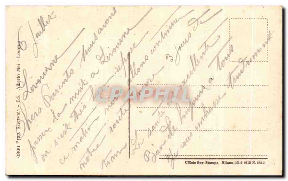 CPA Livorno Fortezza Veccnia — Rückseite