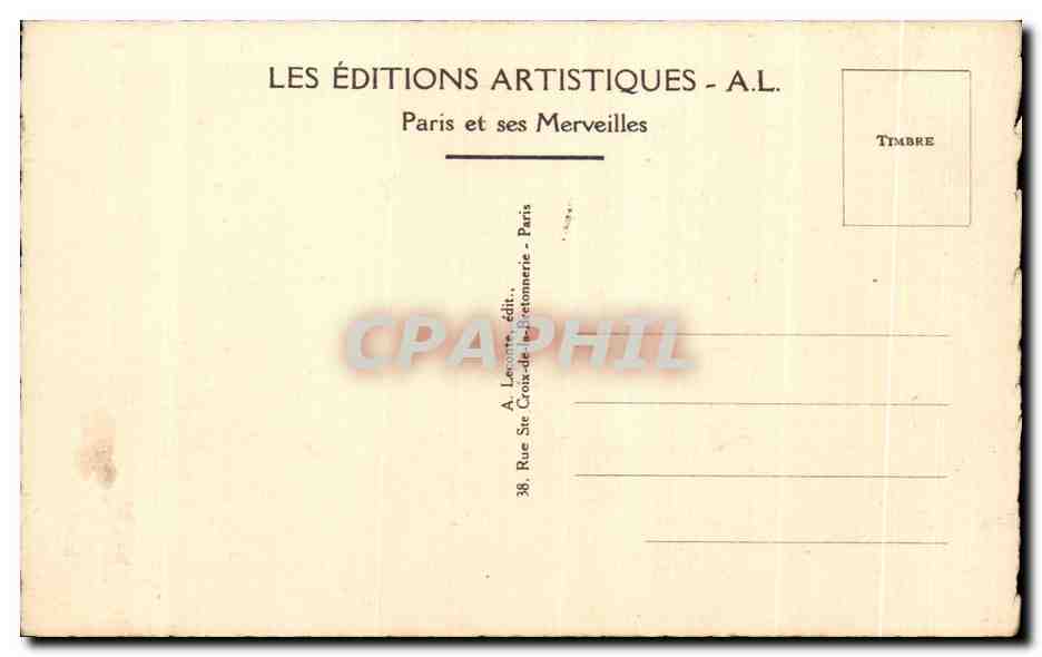 CPA Paris Perspective sur Notre Dame Perspective of Notre Dame Church — Verso
