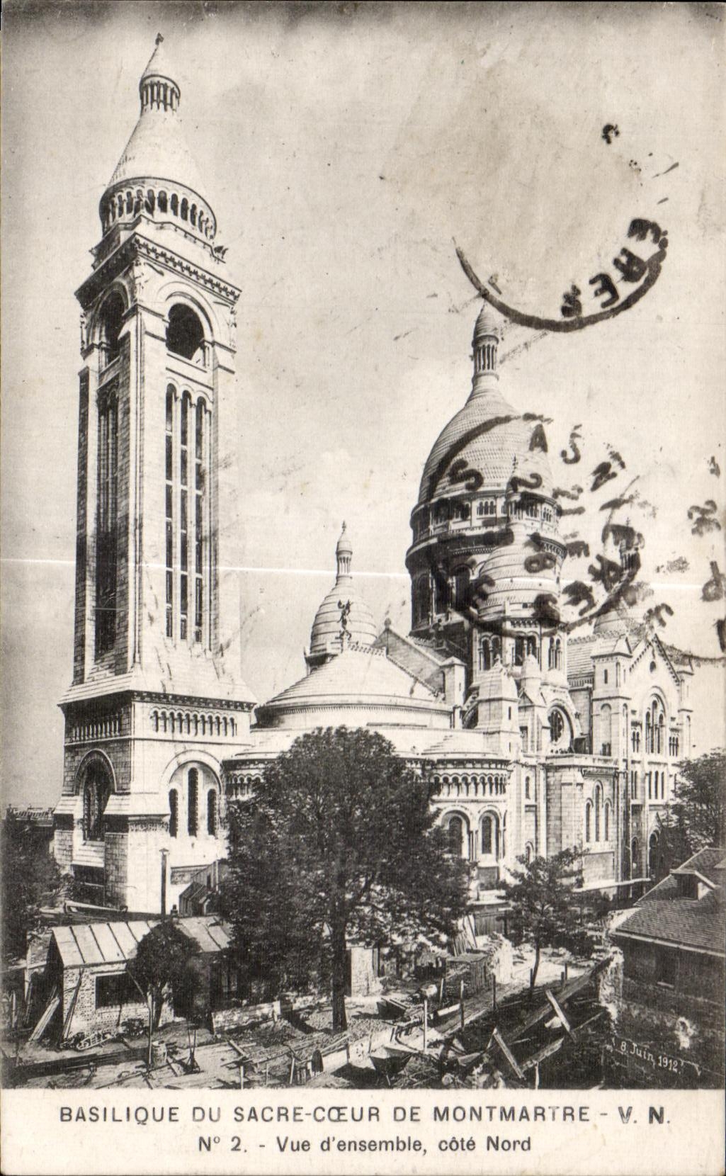 CPA Basilique du Sacre Coeur de Montmartre Vue d ensemble cote Nord