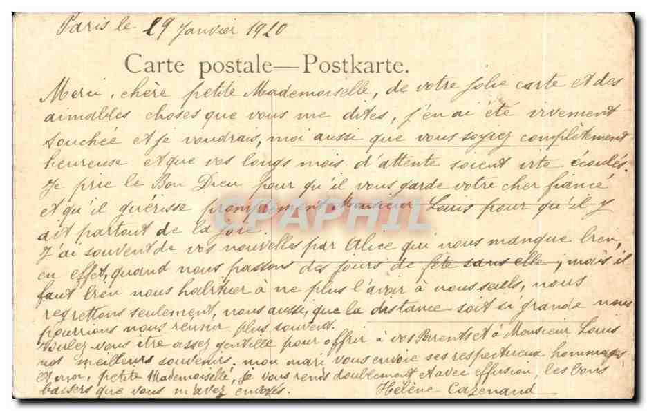CPA Le Passeur An Der Fahre Fantaisie — Verso