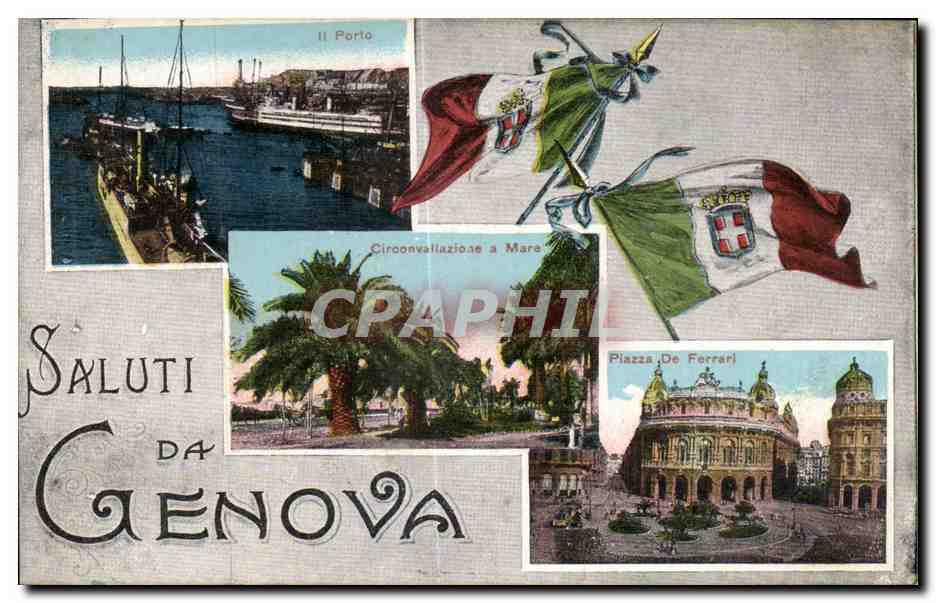 CPA Saluti Da Genova Italie Italia