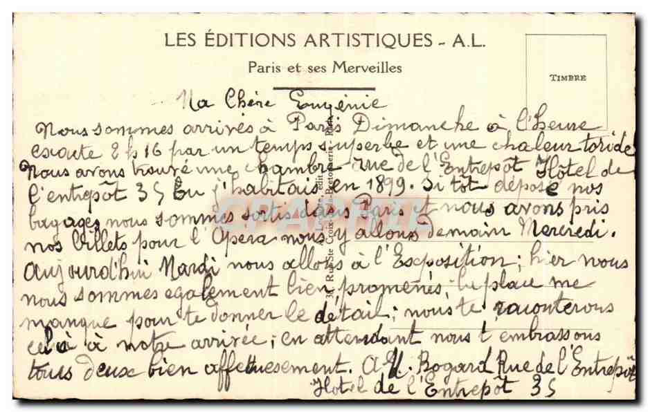 CPA Paris Rue de Rivoli Rivoli Street — Verso